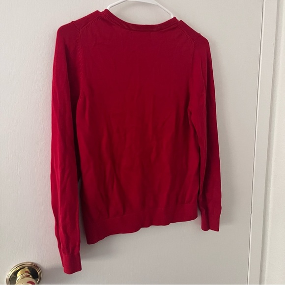 Lands End Girls 10-12 Medium Red V-Neck Knit Sweater OEKO-TEX - Picture 10 of 12